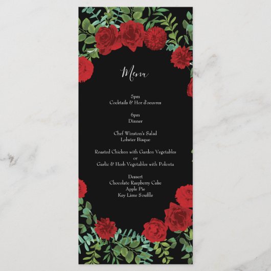Menu Mariage Red Rose (Devant)