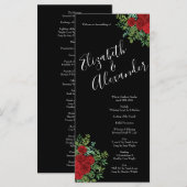 Menu Mariage Red Rose (Devant / Derrière)