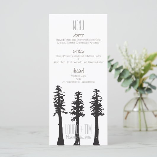 Menu mariage Redwood Trees (Debout devant)