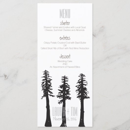 Menu mariage Redwood Trees (Devant)