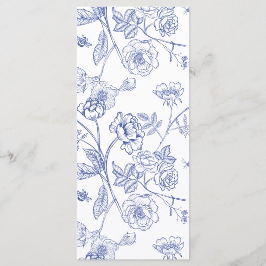 Menu Mariage Regency Blue Crest Monogram (Dos)