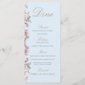 Menu mariage Regency Era Blue Monogram Monogramme (Devant)