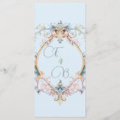 Menu mariage Regency Era Blue Monogram Monogramme (Dos)