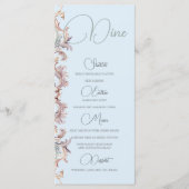 Menu mariage Regency Era Blue Monogram Monogramme (Devant)