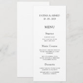 Menu Mariage religieux musulman minimal (Devant / Derrière)