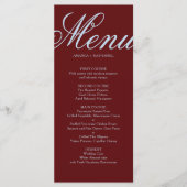 Menu Mariage Rétro Bleu Glace et Rayures Bourguignonnes (Devant)