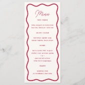 Menu Mariage Rétro Cadre Moderne Vague Coloré (Devant)