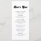 Menu Mariage rétro chic noir et blanc Let's Eat (Devant)