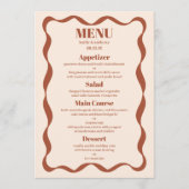 Menu Mariage rétro Coquette Bow (Devant)