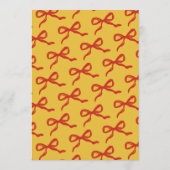 Menu Mariage rétro Coquette Bow (Dos)