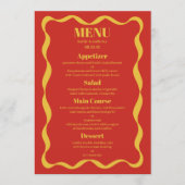 Menu Mariage rétro Coquette Bow (Devant)