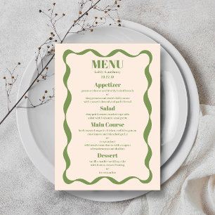 Menu Mariage rétro Coquette Bow