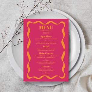 Menu Mariage rétro Coquette Bow