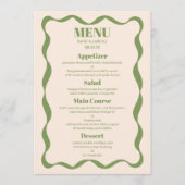 Menu Mariage rétro Coquette Bow (Devant)