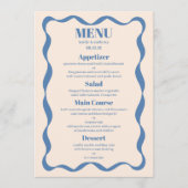 Menu Mariage rétro Coquette Bow (Devant)