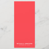 Menu Mariage rétro Coral Wavy (Dos)