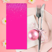 Menu Mariage rétro disco paillettes rose vif chic