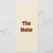 Menu Mariage Rétro Groovy Orange Brûlé (Dos)