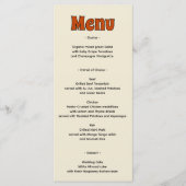 Menu Mariage Rétro Groovy Orange Brûlé (Devant)