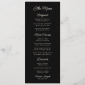 Menu Mariage rétro noir et ivoire (Devant)