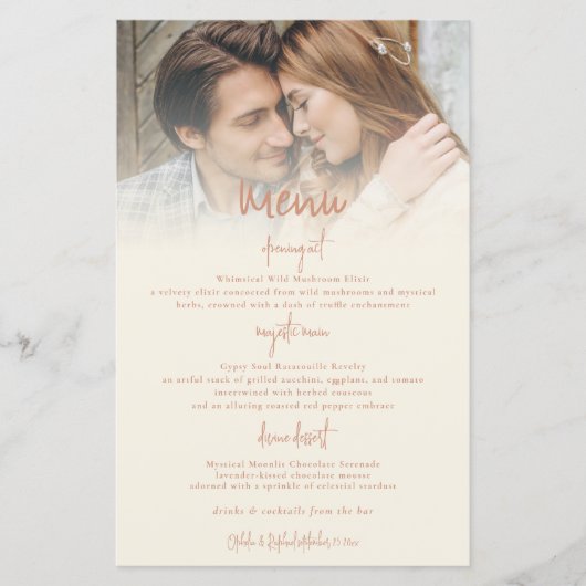 Menu Mariage réversible à double tonalité Budget (Devant)