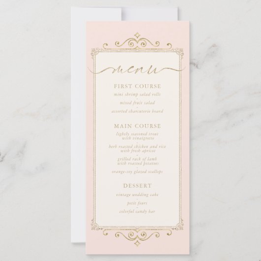 Menu Mariage Romance Blush ID870 (Devant)