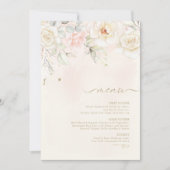 Menu Mariage Romance Floral Blush ID870 (Devant)
