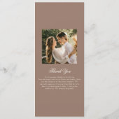 Menu Mariage Romantique Brun Élégant (Dos)