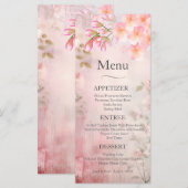 Menu Mariage romantique rose (Devant / Derrière)