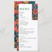 Menu Mariage romantique rose vintage (Devant / Derrière)