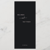 Menu Mariage romantique sombre Fleurs 3D Rose (Dos)