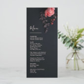 Menu Mariage romantique sombre Fleurs 3D Rose (Debout devant)