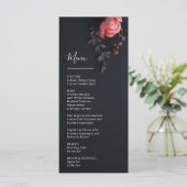 Menu Mariage romantique sombre Fleurs 3D Rose (Debout devant)