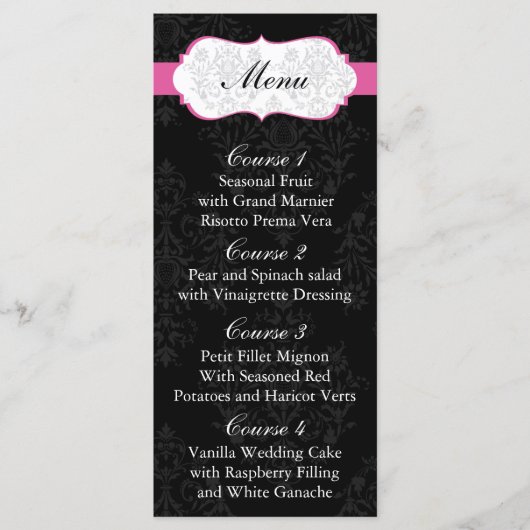 menu Mariage rose (Devant)