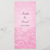 Menu Mariage Rose (Dos)