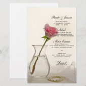 Menu Mariage Rose and White Pearl (Devant / Derrière)