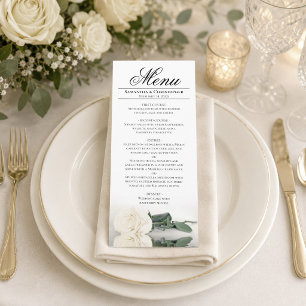 Menu Mariage Rose Blanche Elégante avec Reflets