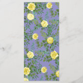 Menu Mariage Rose bleu clair Jaune (Dos)