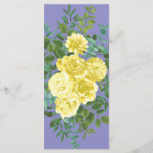 Menu Mariage Rose bleu clair Jaune (Dos)