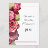 Menu mariage rose de bordure rose (Devant)