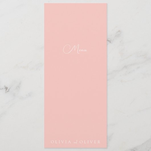 Menu Mariage Rose de thé doux (Dos)