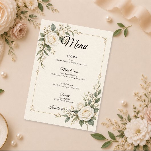 Menu Mariage Rose d'Ivoire Intemporel