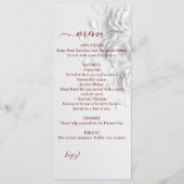 Menu Mariage Rose double floral (Dos)