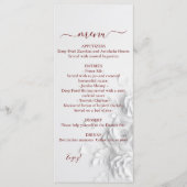 Menu Mariage Rose double floral (Devant)
