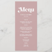 Menu Mariage Rose Dusty moderne (Devant)