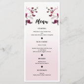 Menu Mariage rose et blanc orchidée (Devant)