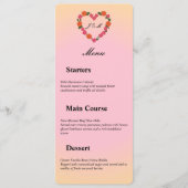 Menu mariage rose et orange (Devant)