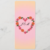 Menu mariage rose et orange (Dos)