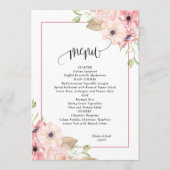 Menu mariage Rose Floral (Devant)