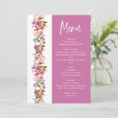 Menu mariage Rose Floral (Debout devant)